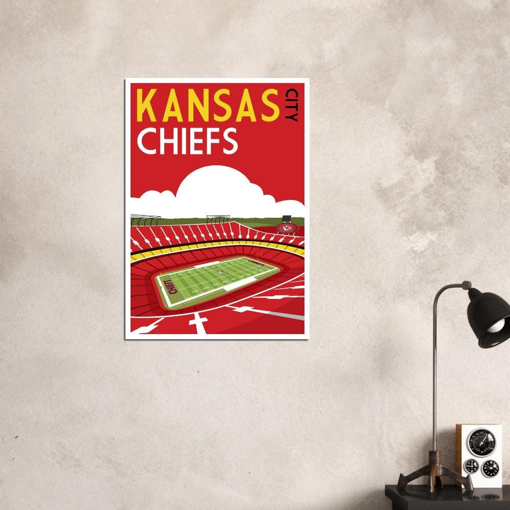 Kansas City Chiefs, Arrowhead Stadium - Retro art print poster