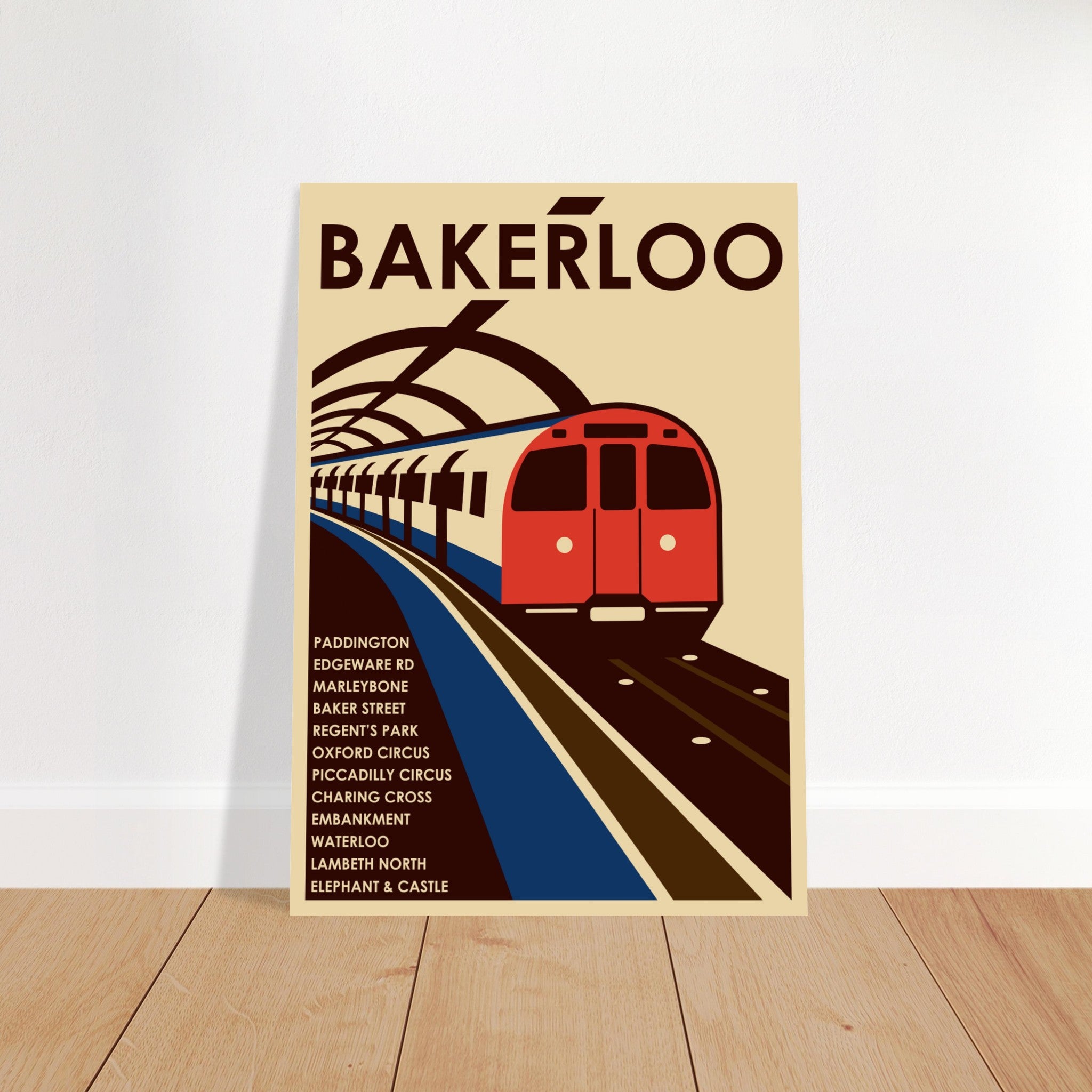 Bakerloo Line South London Underground Tube Vintage Train Art Print Bakerloo Line South London Underground Tube Vintage Train Art Print