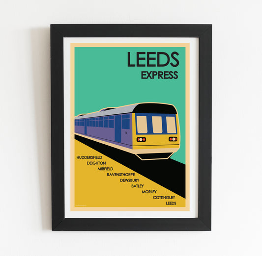 Leeds - Huddersfield Express Vintage Railway Art Print Poster