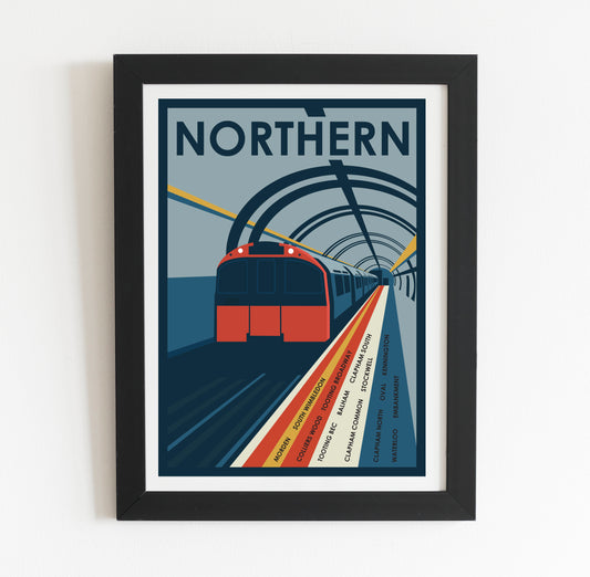 Northern line london underground print poster home decor