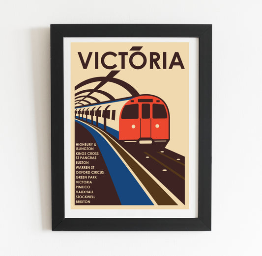 London underground tube train poster design