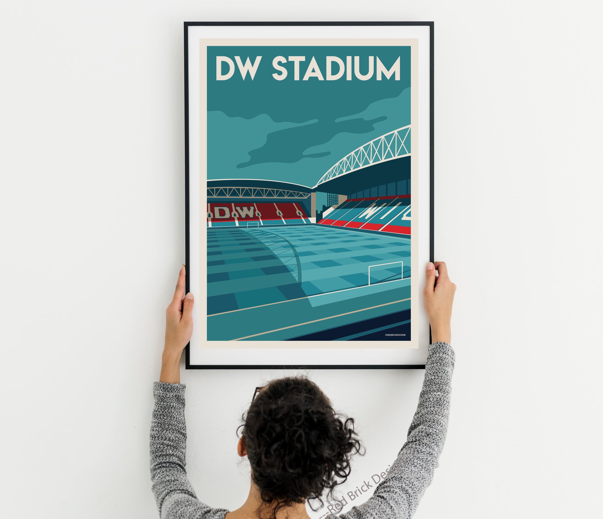 DW Stadium, Wigan Athletic Retro Art Print Poster | Football Memorabilia poster