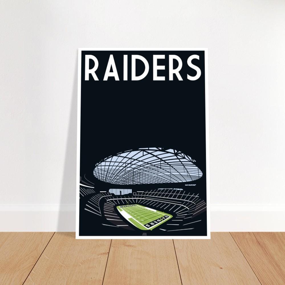Las Vegas Raiders Stadium - Retro art print poster