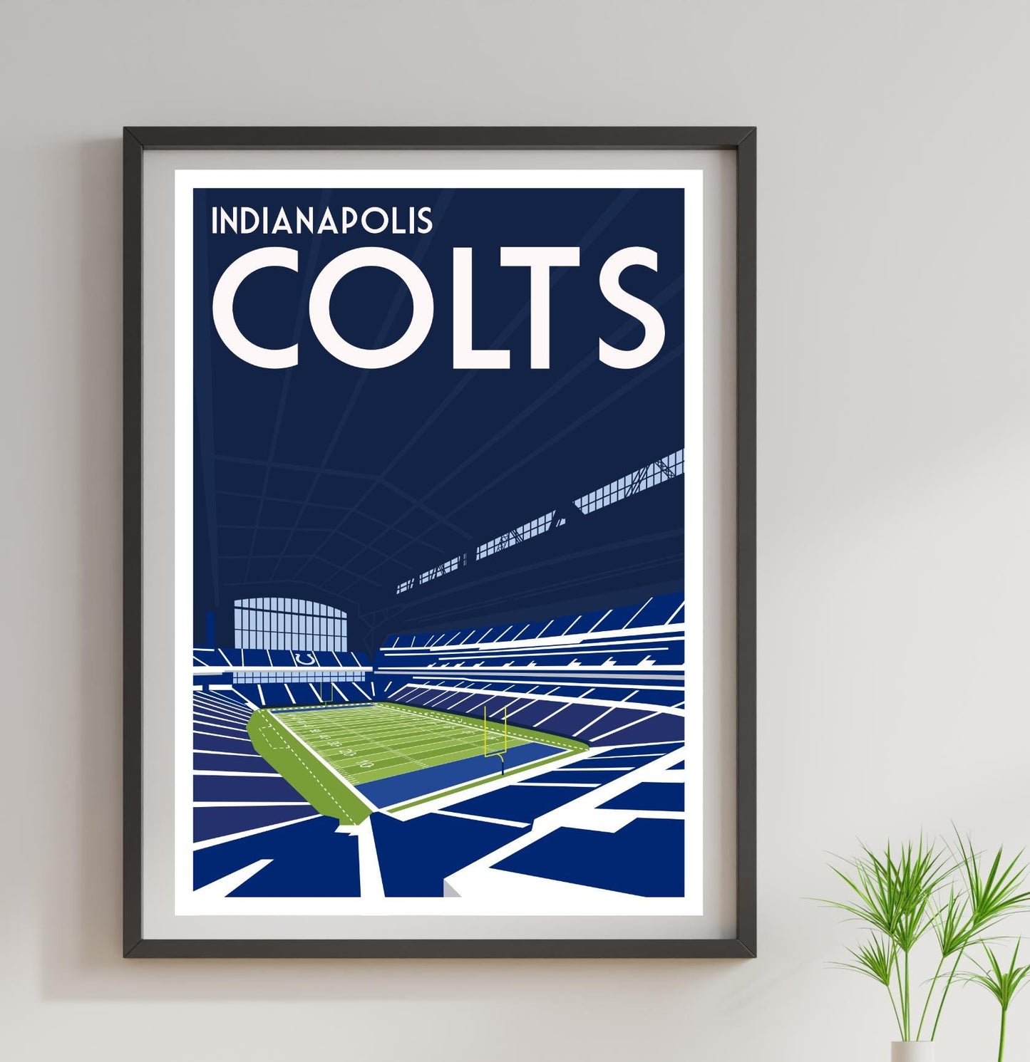 a framed poster of indianapolis colts stadium