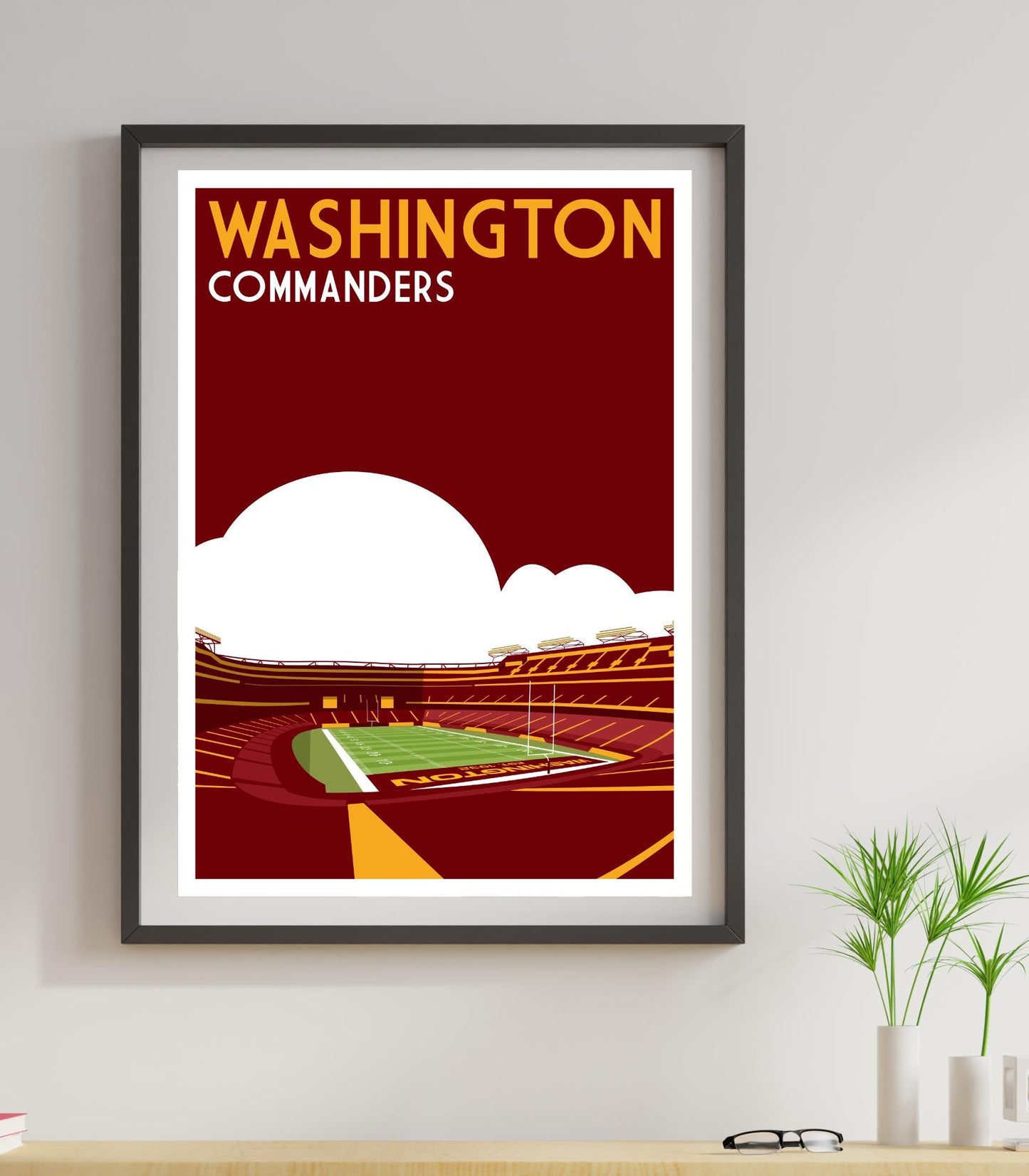 Washington Commanders, Northwest Stadium - Retro art print poster