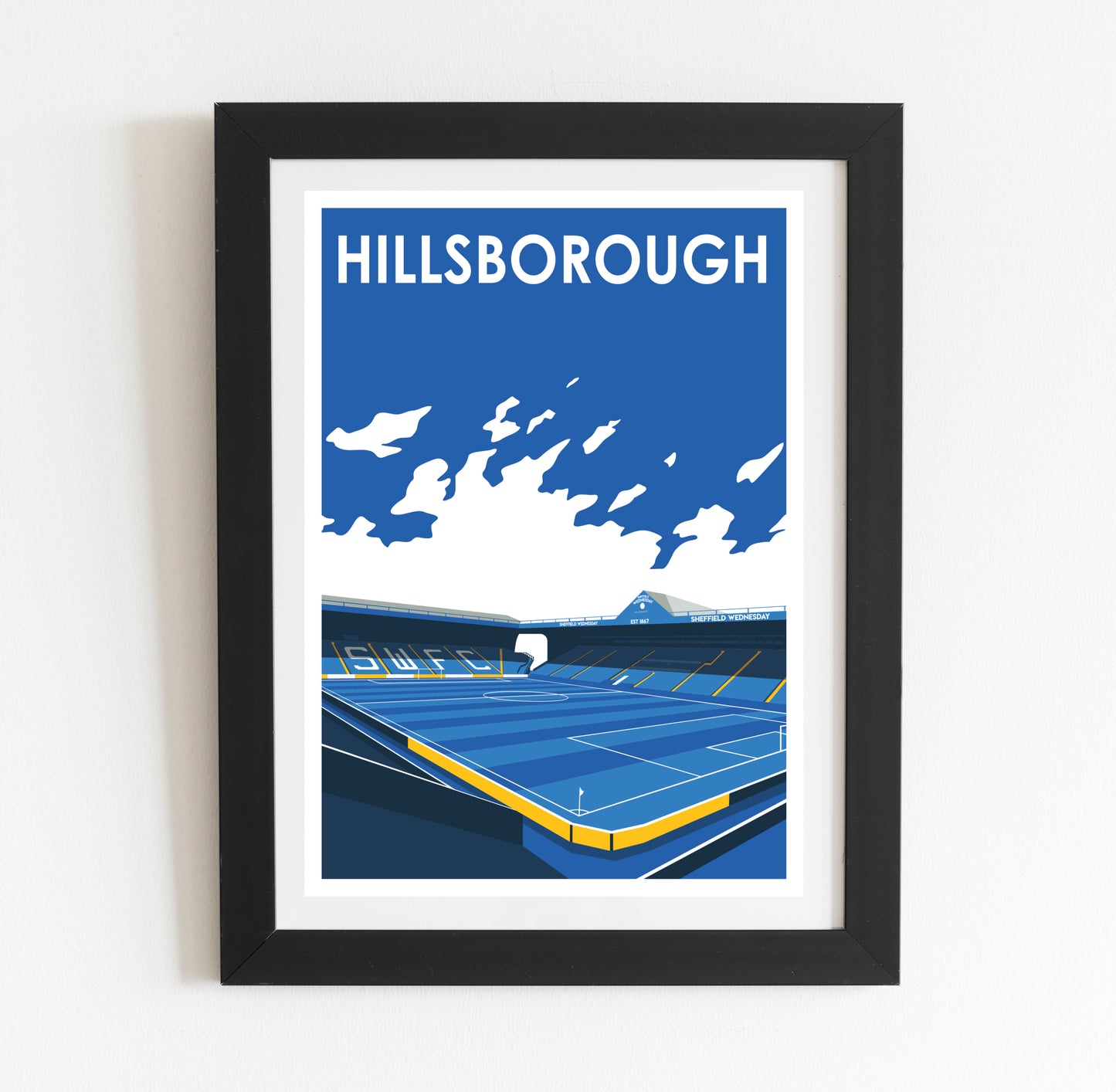Sheffield Wednesday, Hillsborough Retro Art Print Poster