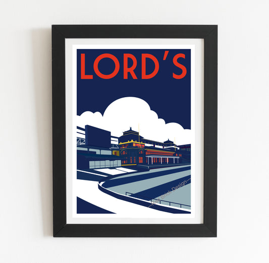 Lord's Cricket Ground Retro Poster