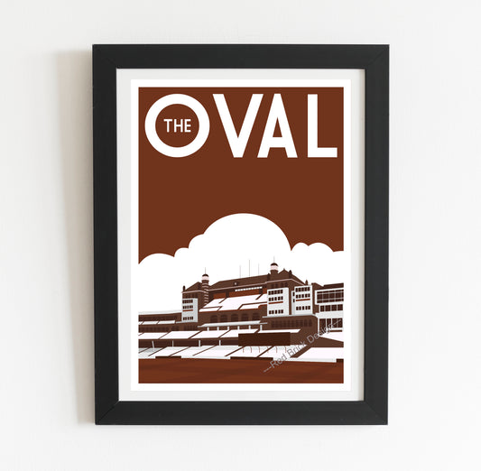 The Oval Cricket Ground Retro Art Poster