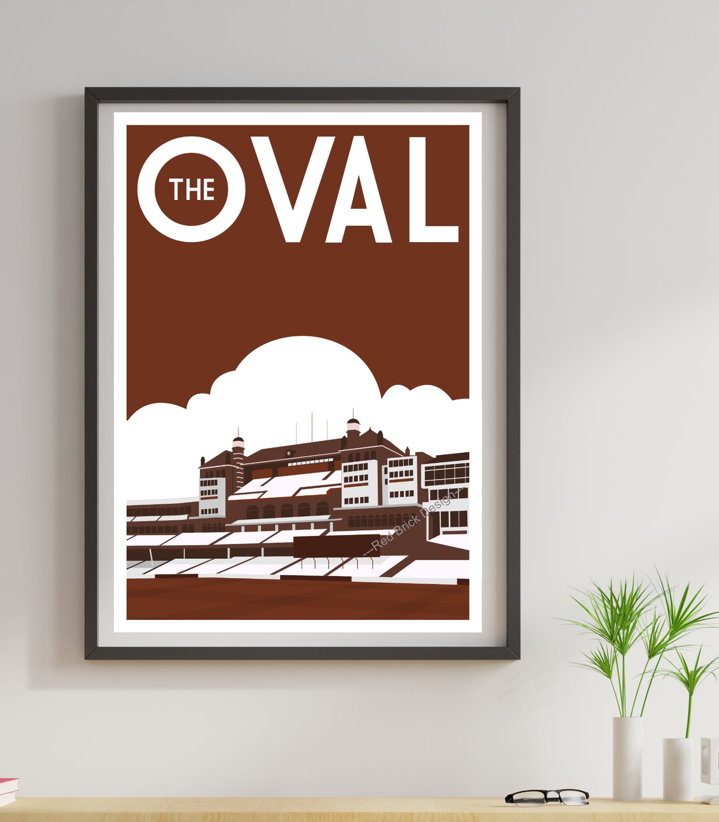 Vintage Oval Cricket Venue Artwork