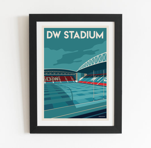 Retro Wigan Warriors DW Stadium Art Print Poster