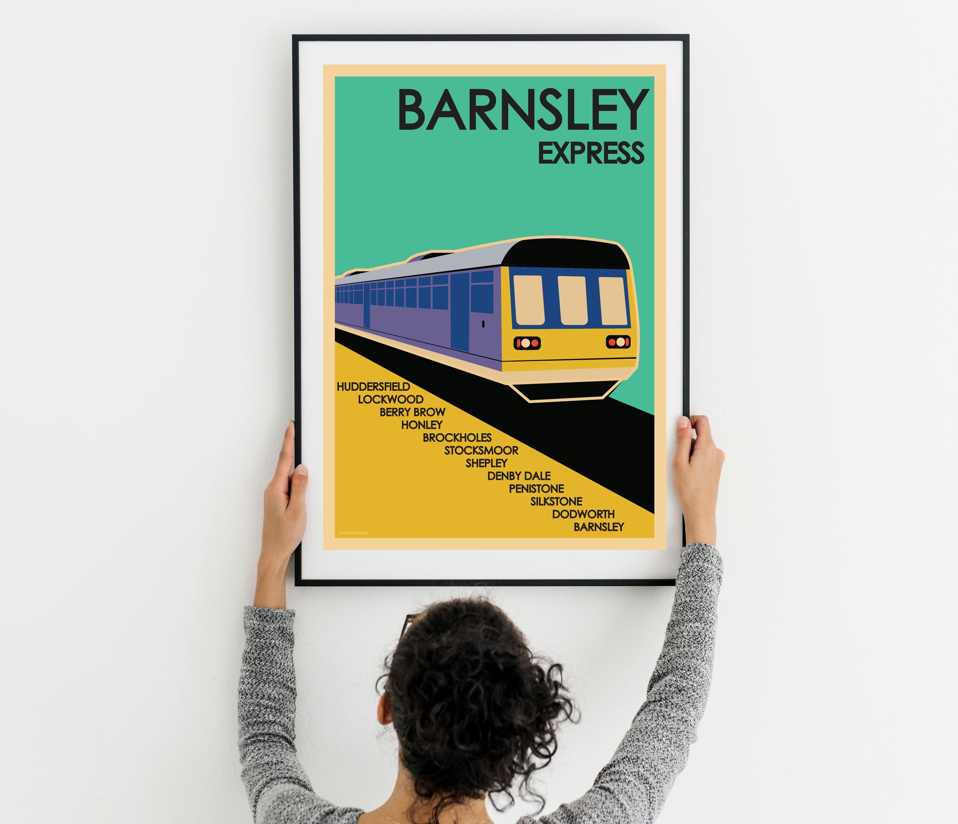 Barnsley Express Vintage Railway Travel Print Art Poster art deco style home decor