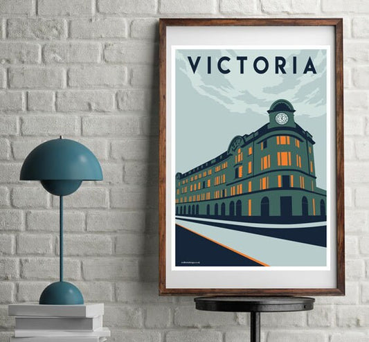 Vintage Manchester Victoria Station Poster
