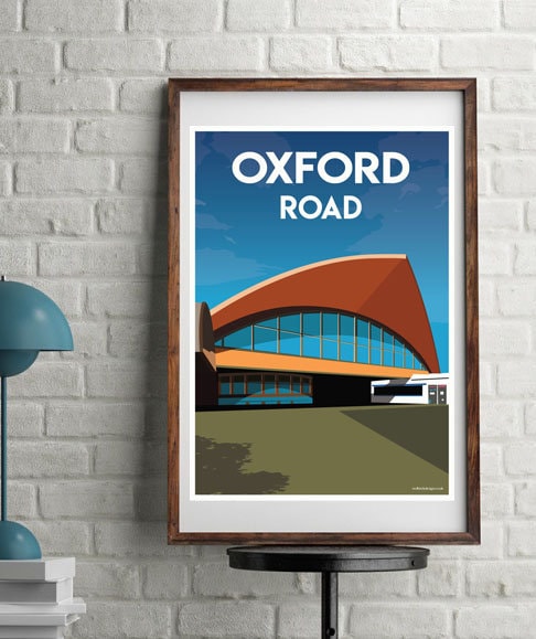 Vintage Manchester Oxford Road Station Poster