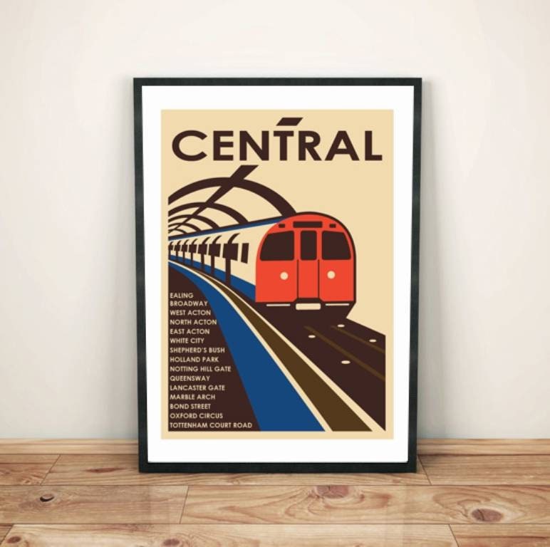 Central Line (Ealing) Vintage Train Poster