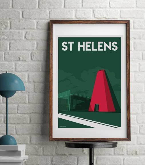 St Helens World of Glass Retro Poster
