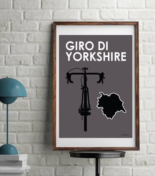 Retro minimalist design of Yorkshire cycling route