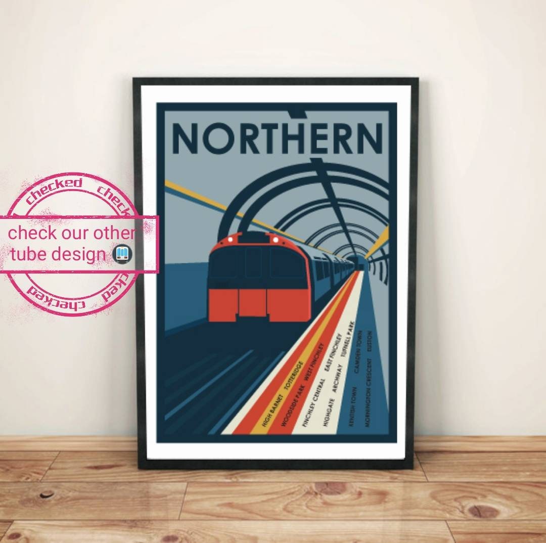 Retro-style Central Line central section poster design