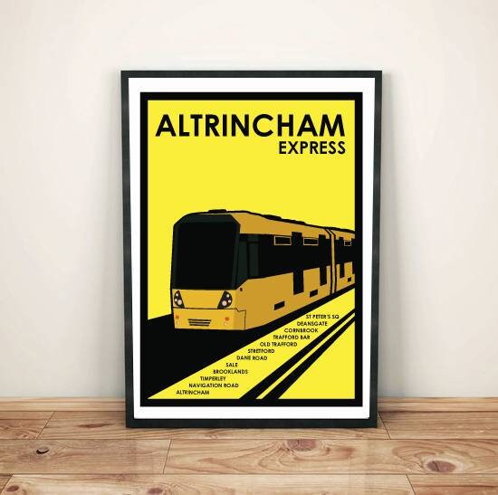 Vintage Manchester Travel Decor Poster