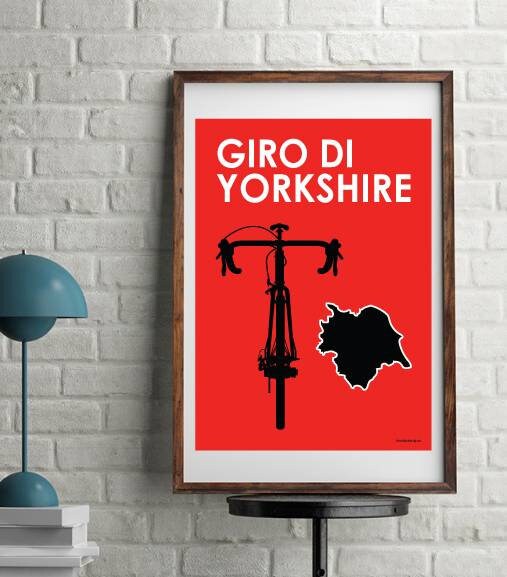 Retro minimalist design of Yorkshire cycling route