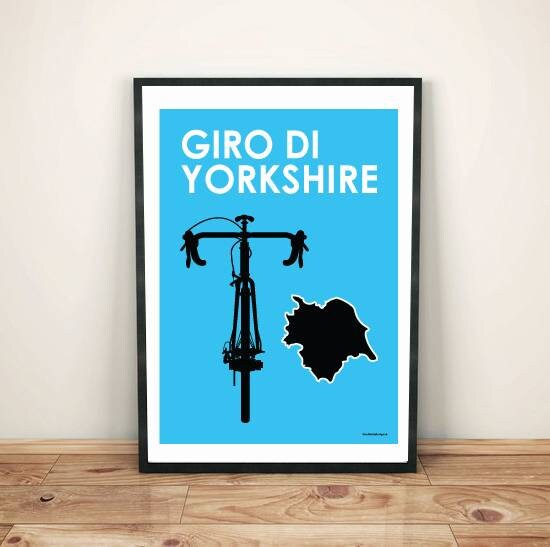 Vintage cycling art print poster of Giro di Yorkshire