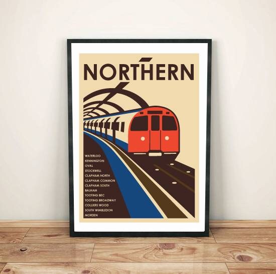 Retro London Underground Tube artwork design