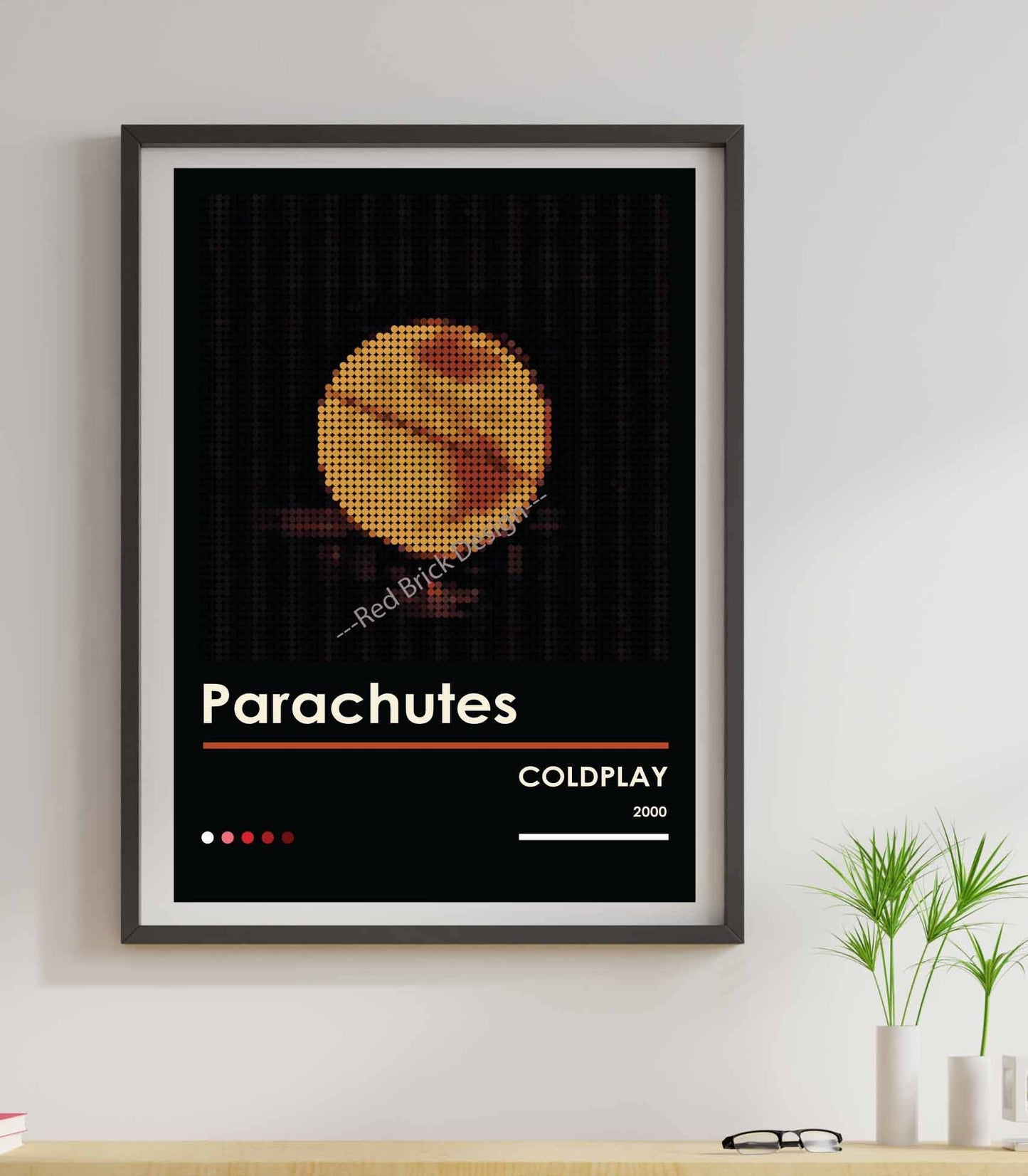 Coldplay Parachutes Album Pixel Dot Design Poster