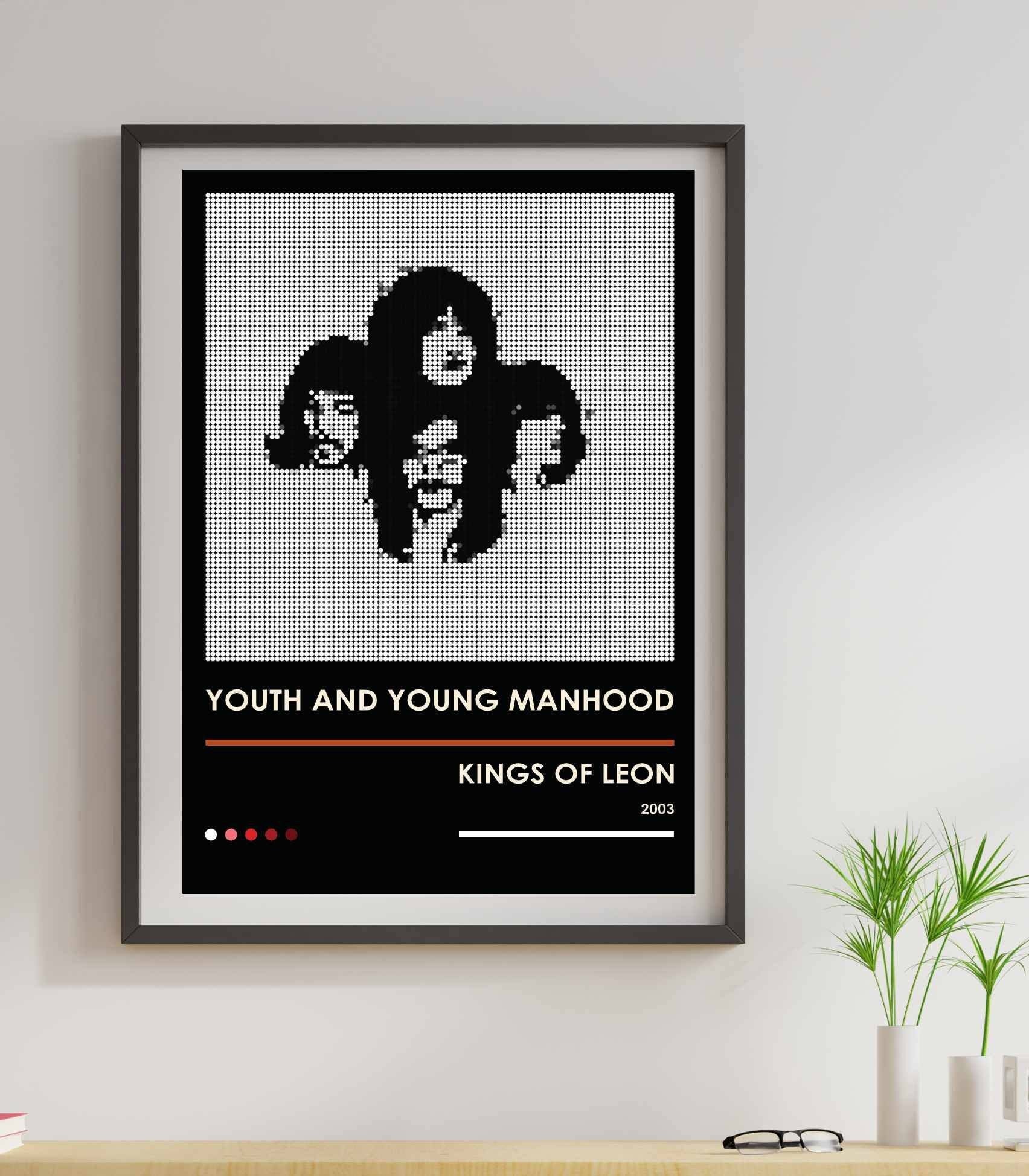 Kings of Leon Youth and Young Manhood album pixel dot poster
