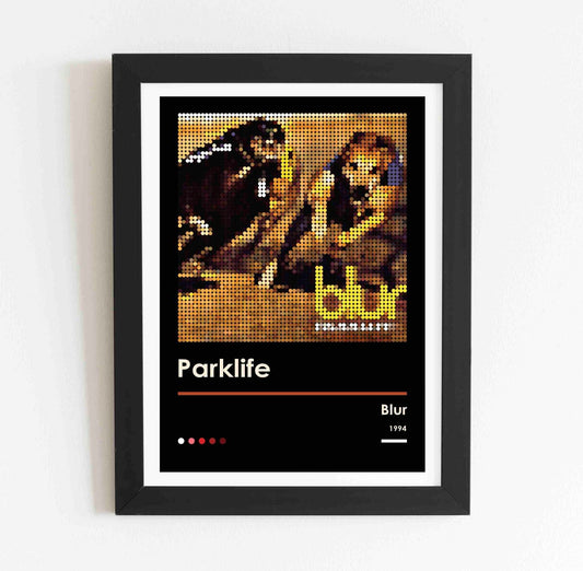 Blur Parklife Album Pixel Dot Poster