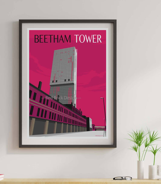 Manchester Deansgate Beetham Tower Poster