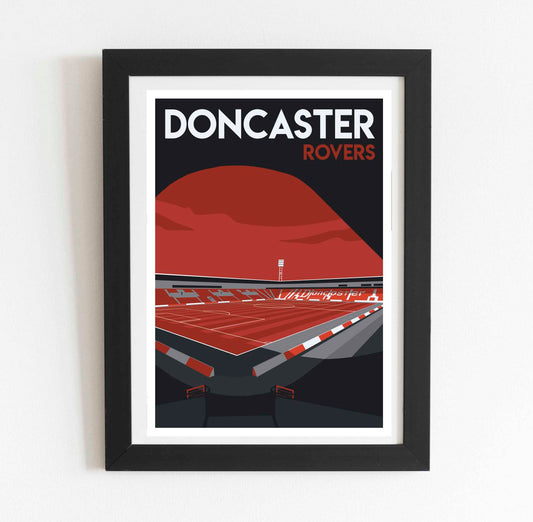 Doncaster Rovers Stadium retro poster