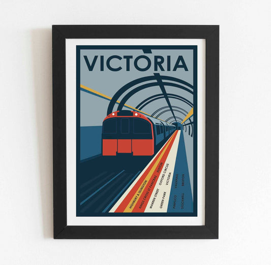 Victoria Line South Vintage Poster