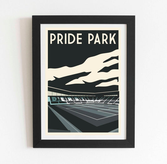 Derby County Pride Park Inside Retro Art Print