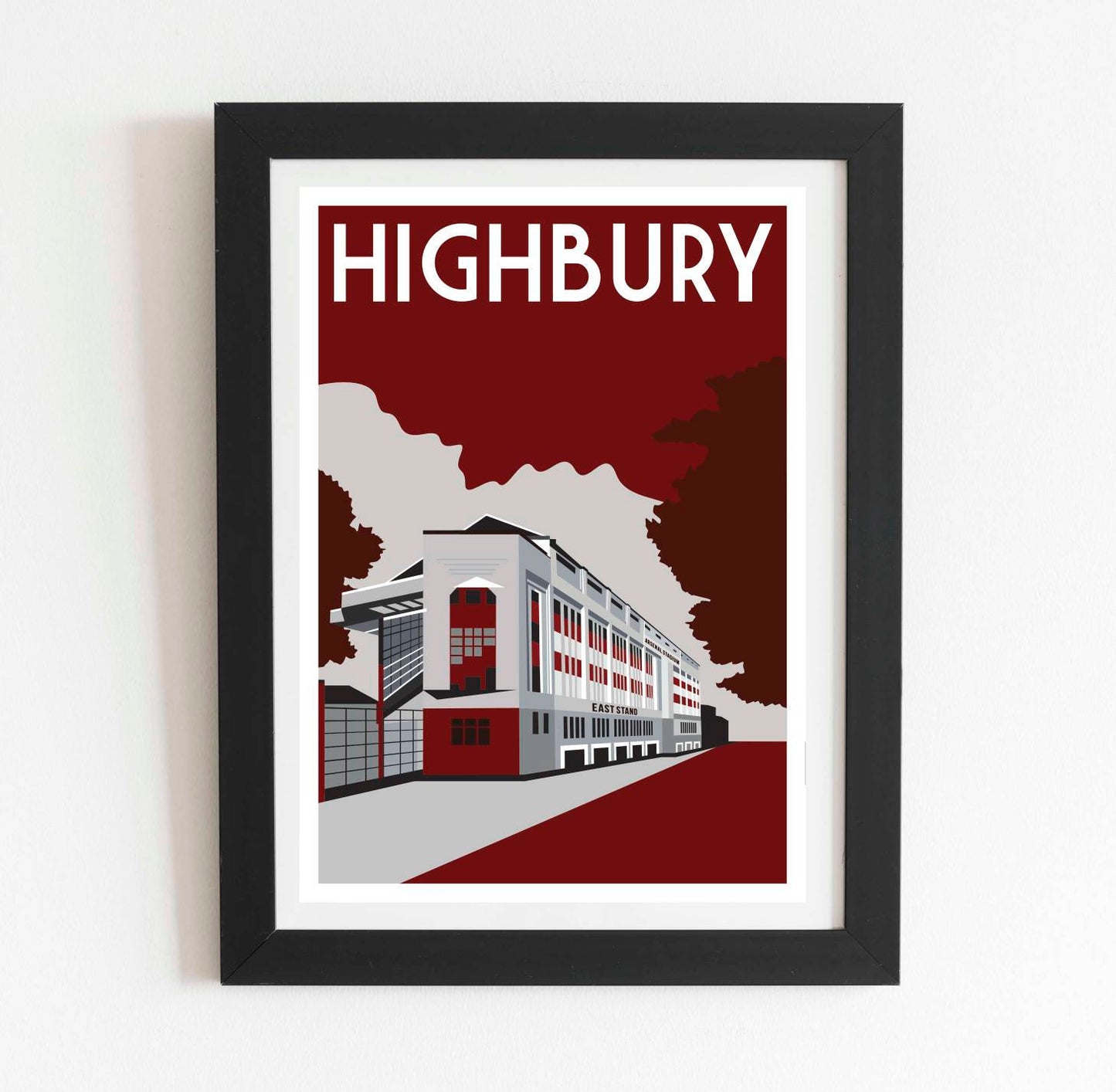Highbury Retro Football Ground Art Poster