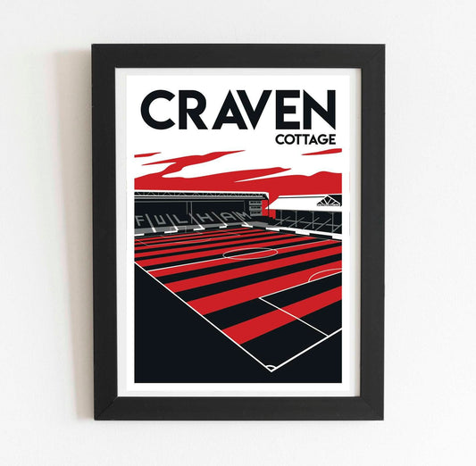 Craven Cottage Fulham FC retro art print poster