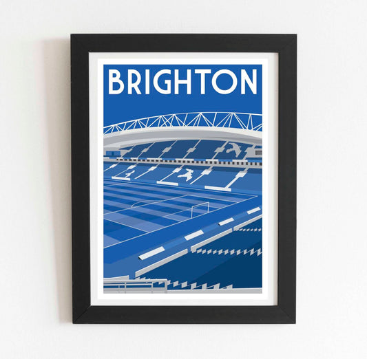 AMEX Stadium Retro Football Stadium Poster