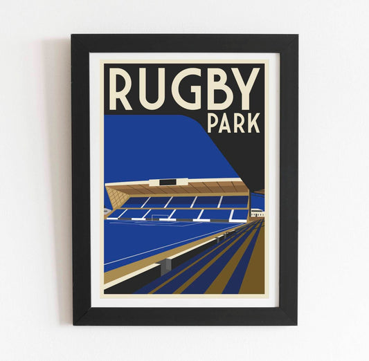 Kilmarnock Rugby Park retro art print poster