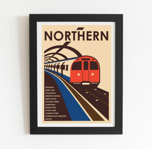 Northern Line North Edgware Vintage Art Print Poster
