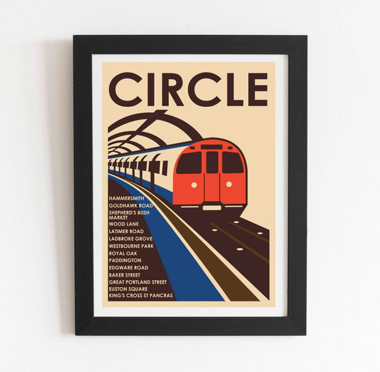 Vintage Circle Line travel print poster