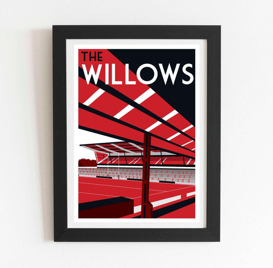 Salford Red Devils The Willows Retro Art Print Poster