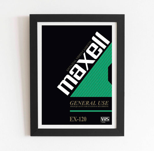 Maxell VHS retro art design print poster