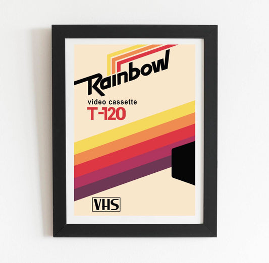Rainbow VHS Retro Art Print Poster