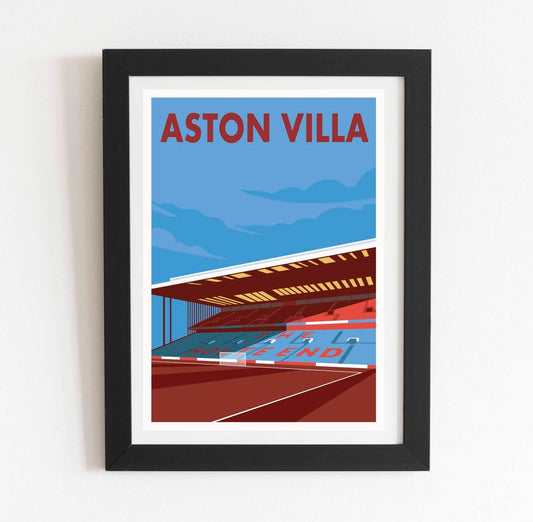 Aston Villa Holte End Retro Art Poster