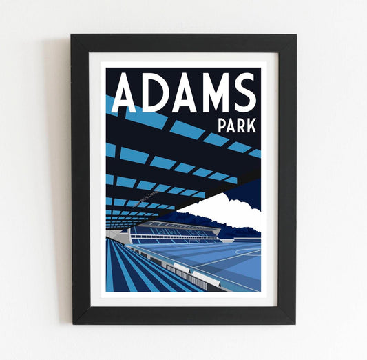 Wycombe Wanderers Adams Park retro art print poster