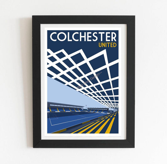 Colchester United FC Stadium Retro Poster