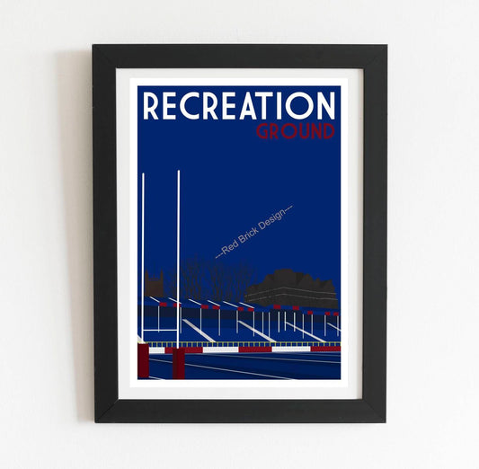 Bath Rugby Recreation Ground Retro Poster