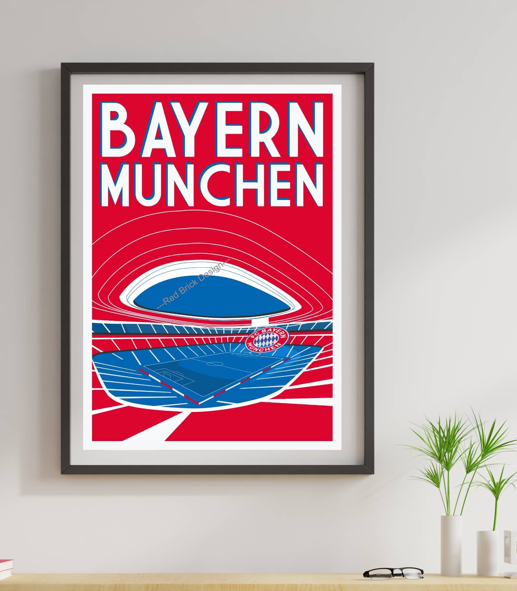 Football stadium artwork design poster
