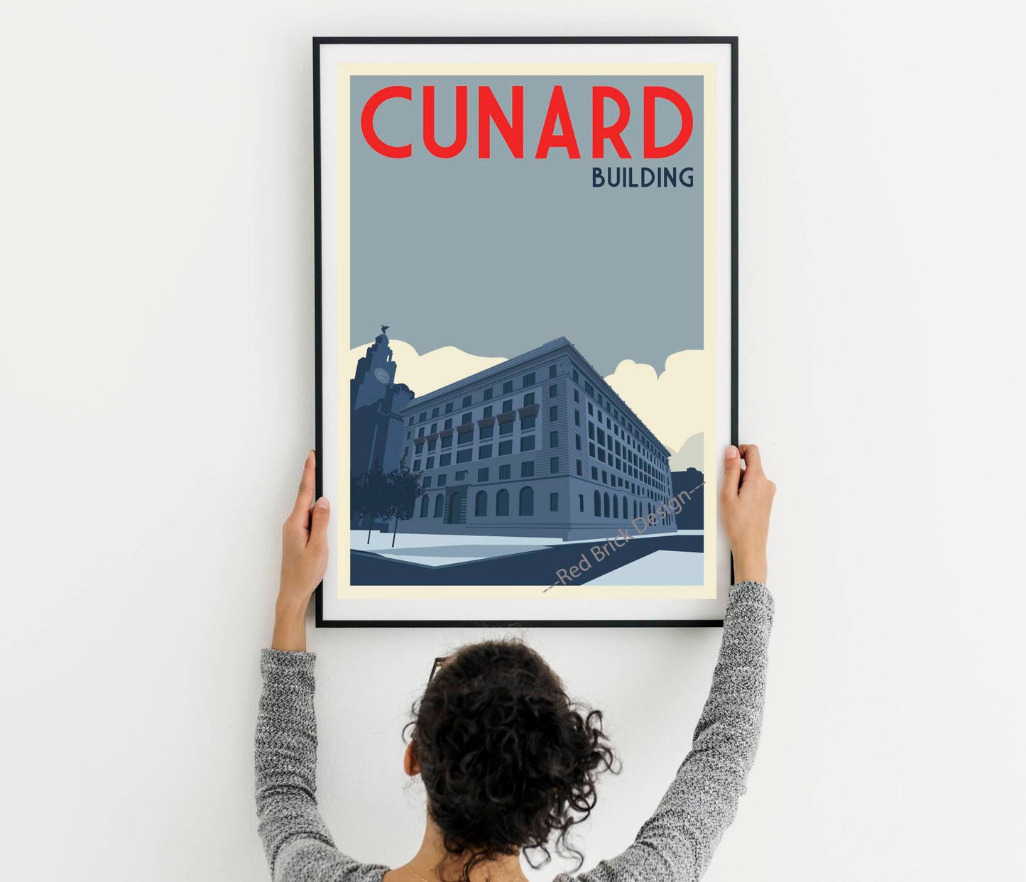 Cunard Building retro art print