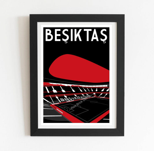 Besiktas Stadium retro art print poster