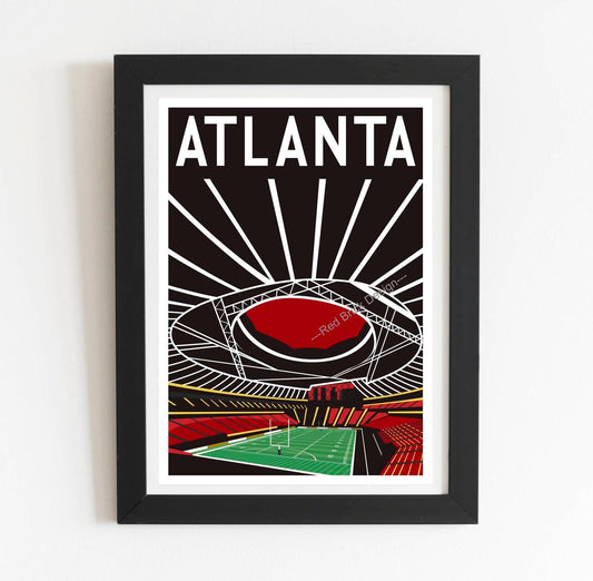 Atlanta Falcons Stadium Retro Poster