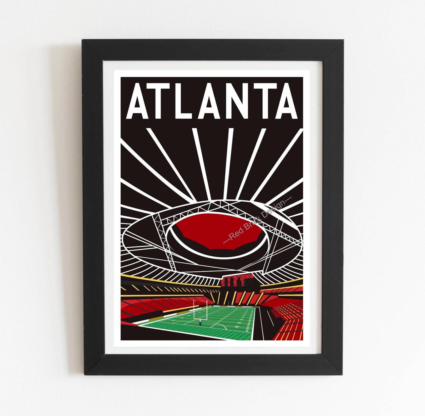 Atlanta Falcons Stadium Retro Poster